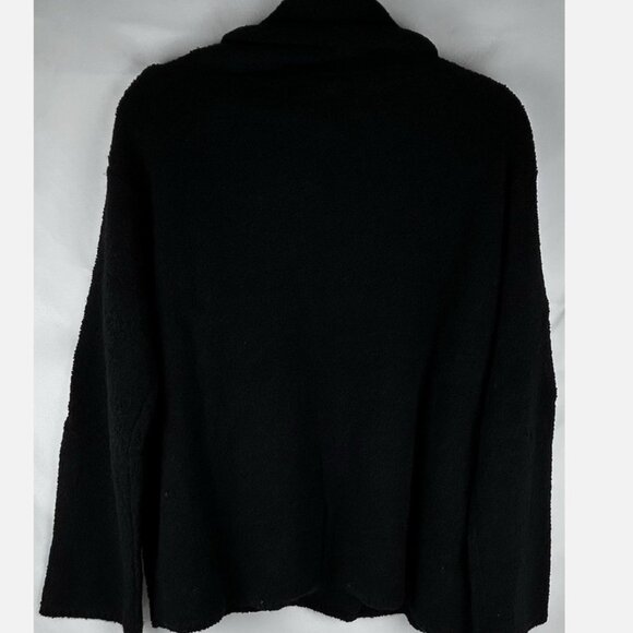 Vtg Eileen Fisher Black Wool Turtleneck Sweater Womens L Pullover Hong Kong - Picture 2 of 5